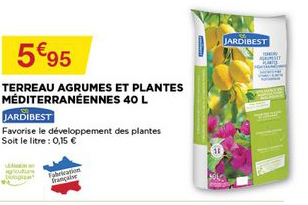 terreau agrumes et plantes méditerranéennes 40 l jardibest