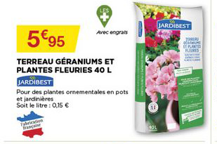 Terreau Géranium Et Plantes Fleuries 40 L Jardibest