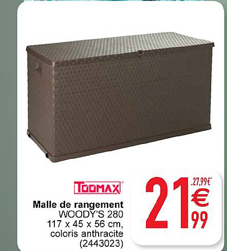 toomax malle de rangement wood's 280