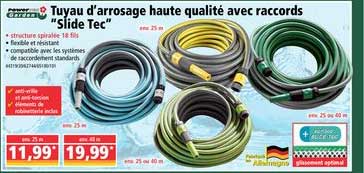 tuyau d'arrosage haute qualité avec raccords slide tec