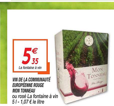 vin de la communauté européenne rouge mon tonneau