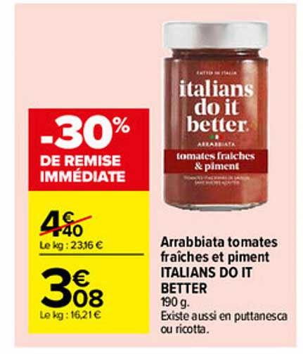 Arrabbiata Tomates Fraîches Et Piment Italians Do It Better