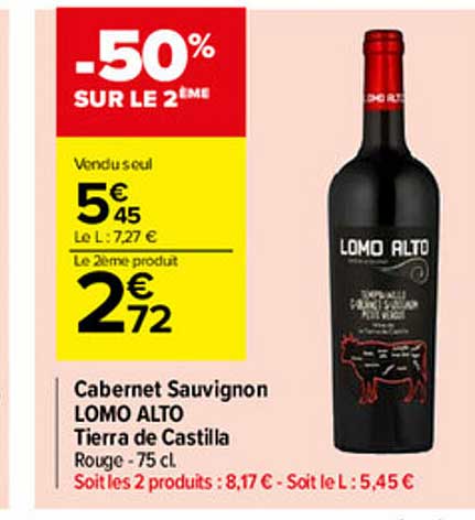 cabernet sauvignon lomo alto tierra de castilla