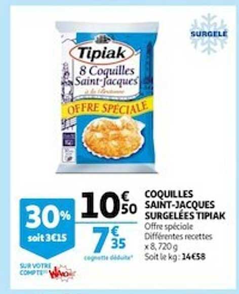 coquilles saint-jacques surgelées tipiak