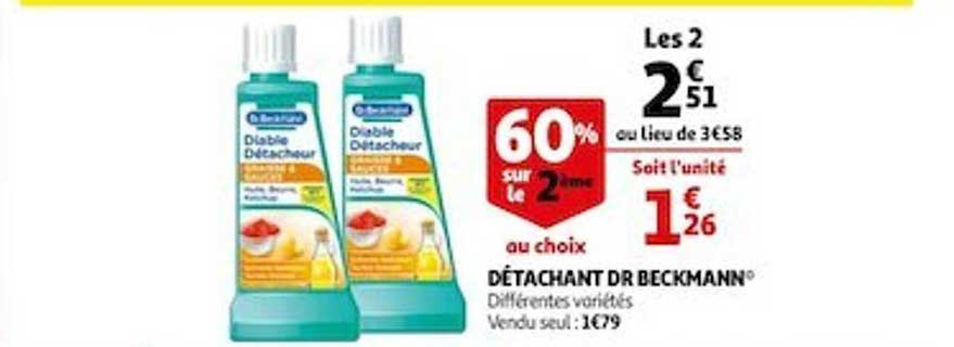 détachant dr beckmann 60% sur le 2ème au choix