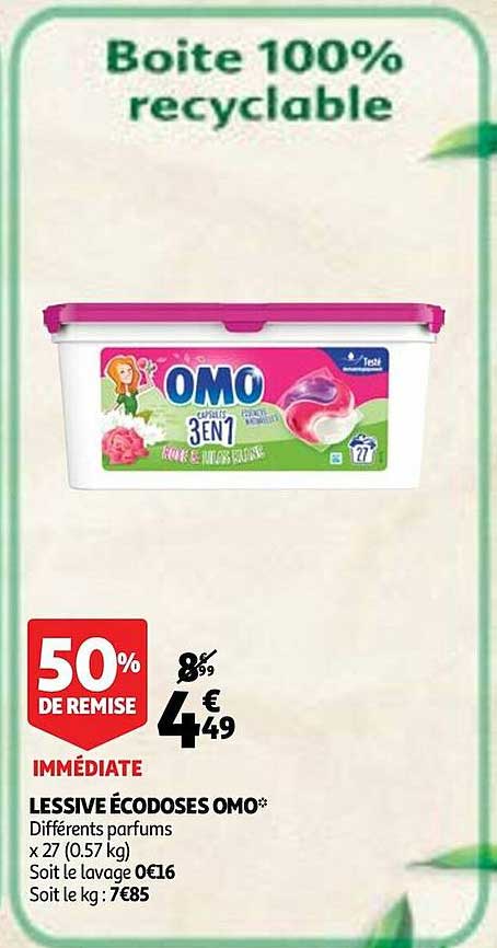 Lessive écodoses Omo 50% De Remise Immédiate