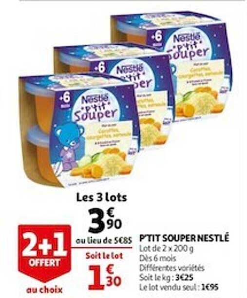 p'tit souper nestlé 2+1 offert au choix