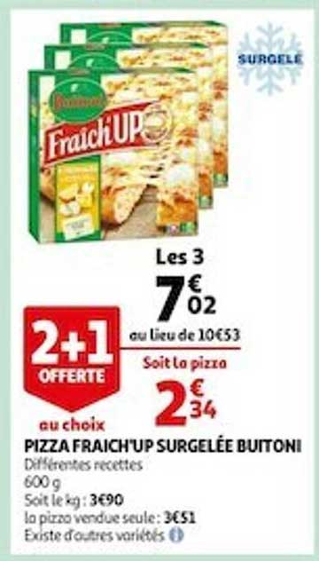 Pizza Fraich-up Surgelée Buitoni 2+1 Offerte Au Choix