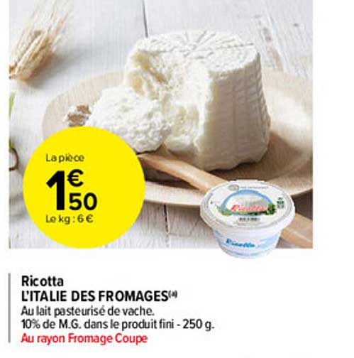 ricotta l'italie des fromages