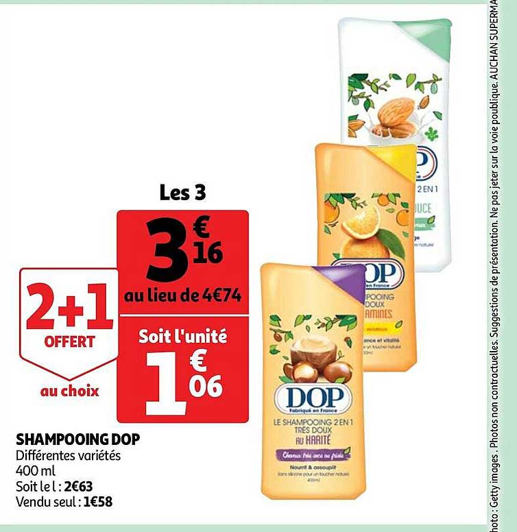 Shampooing Dop 2+1 Offert Au Choix
