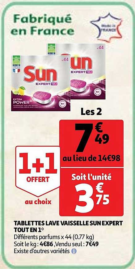 Tablettes Lave Vaisselle Sun Expert Tout En 1 1+1 Offert Au Choix