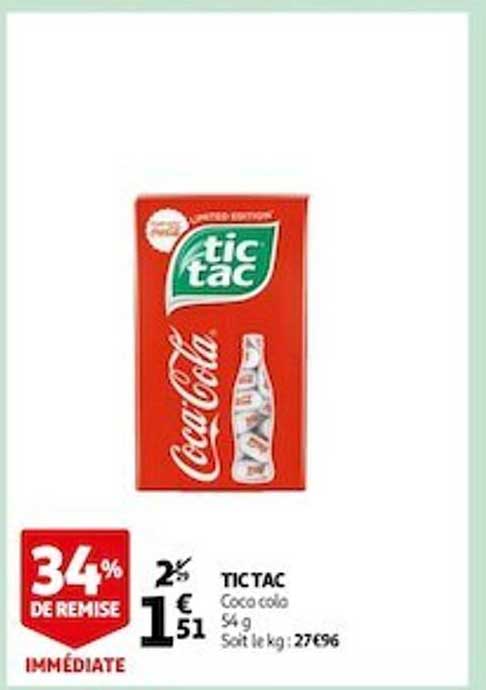 tic tac 34% de remise immédiate
