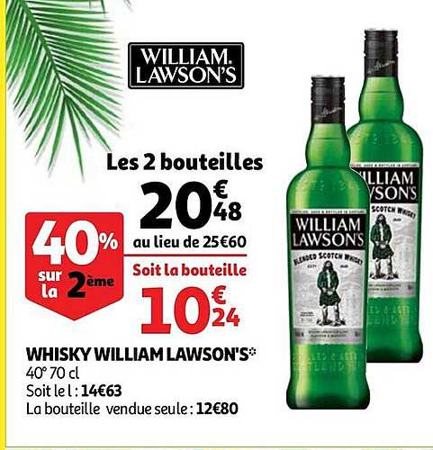 whisky william lawson's 40% sur la 2ème
