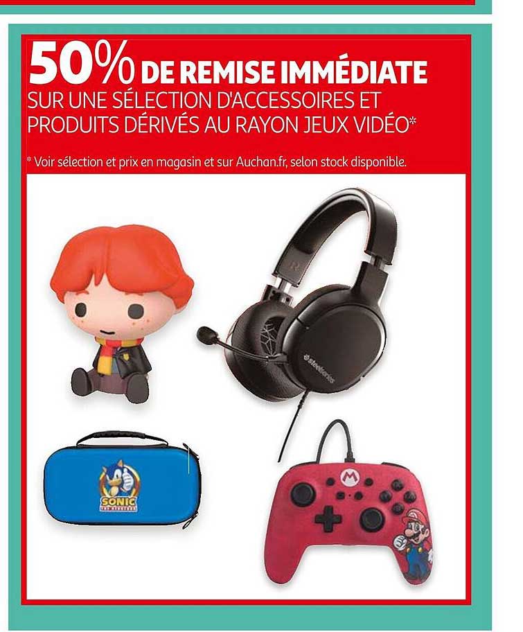 accessoires et produits dérivés au rayon jeux vidéo
