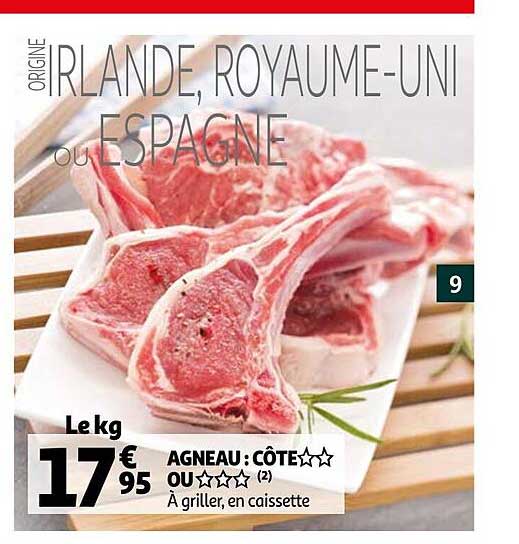 Agneau : Côte** Ou ***