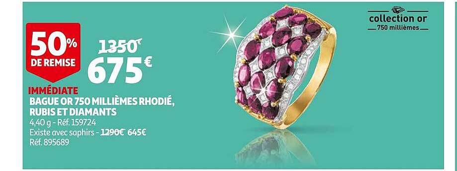 bague or 750 millièmes rhodié, rubis et diamants