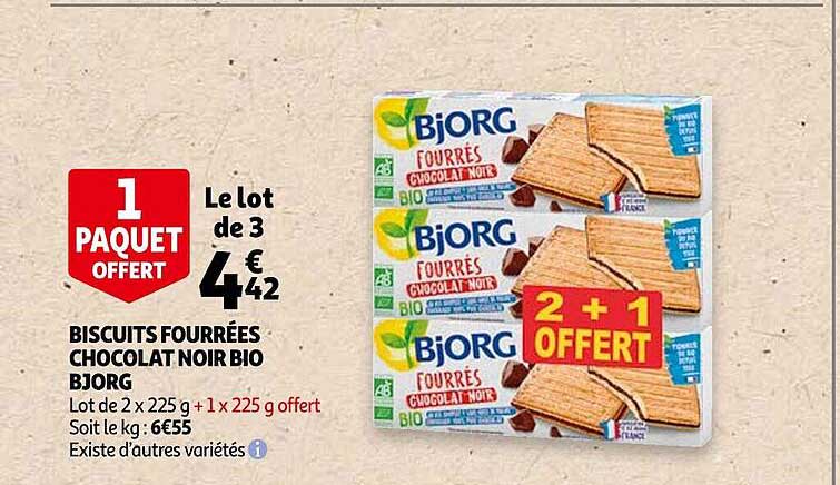 Biscuits Fourrées Chocolat Noir Bio Bjorg