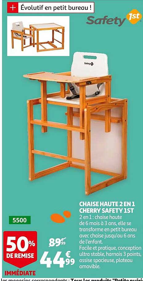 chaise haute 2 en 1 cherry safety 1st