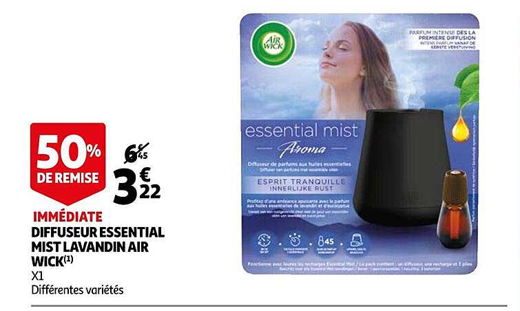 diffuseur essential mist lavandin air wick
