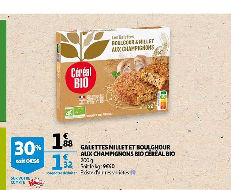 Galettes Millet Et Boulghour Aux Champignons Bio Céréal Bio