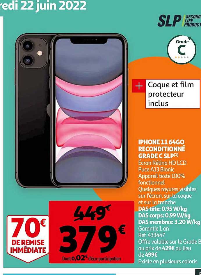 iphone 11 64go reconditionné grade c slp