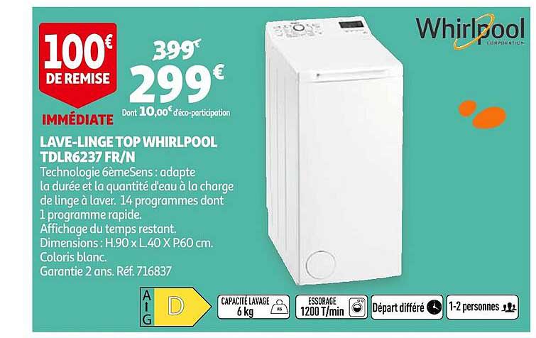 lave-linge top whirlpool