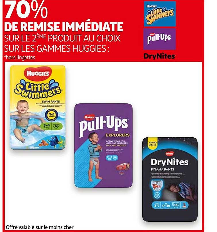 les gammes huggies : little swimmers, pull-ups, dry nites