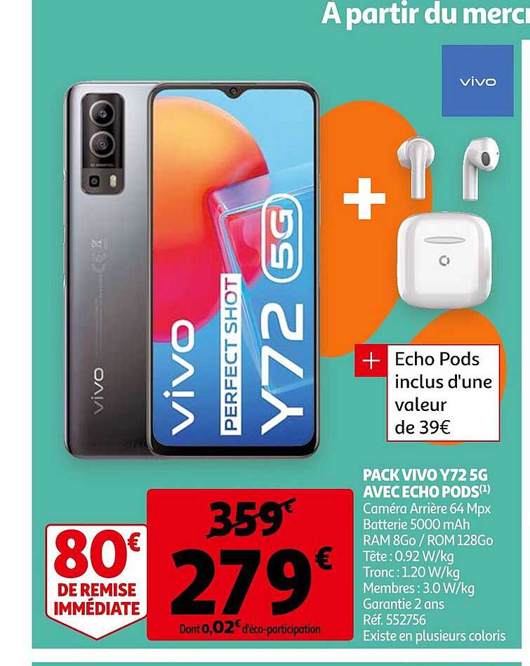 pack vivo y72 5g avec echo pods