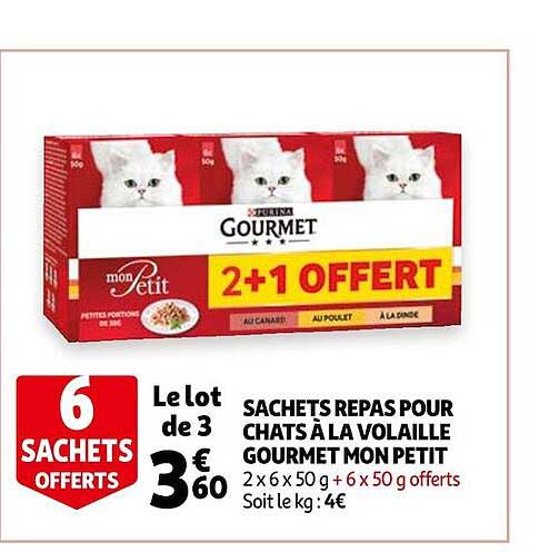 Sachets Repas Pour Chats à La Volaille Gourmet Mon Petit