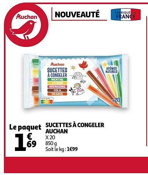 sucettes à congeler auchan