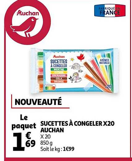 sucettes à congeler x20 auchan