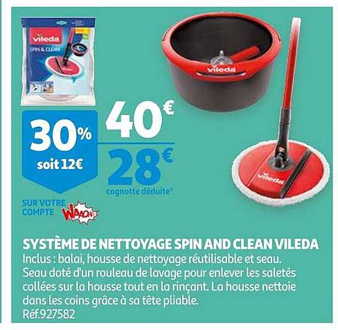 système de nettoyage spin and clean vileda