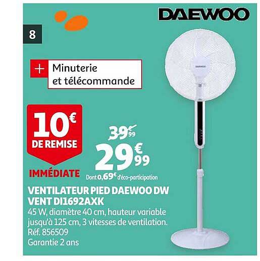 Ventilateur Pied Daewoo Dw Vent Di1692axk Daewoo