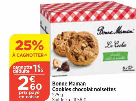 bonne maman cookies chocolat noisettes