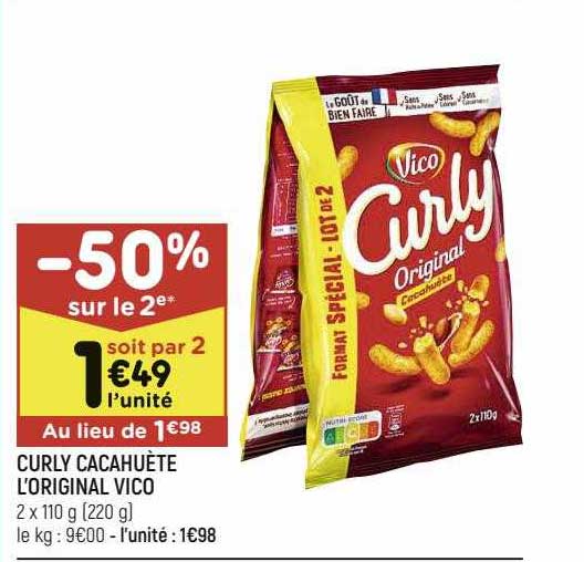 Curly Cacahuète L'original Vico