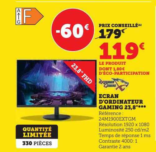 écran d'ordinateur gaming 23,8"