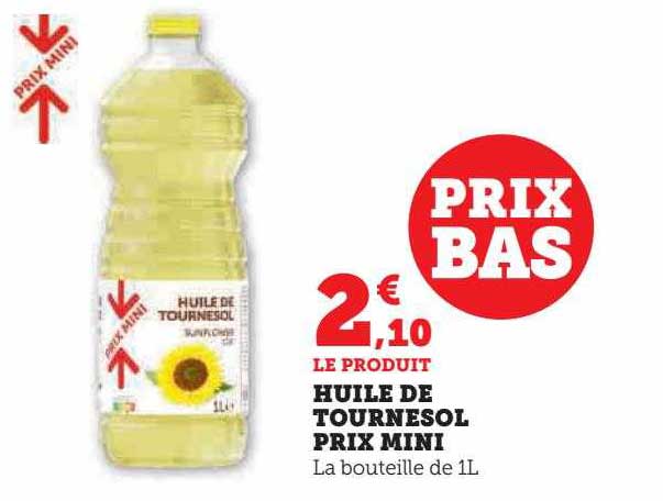huile de tournesol prix mini