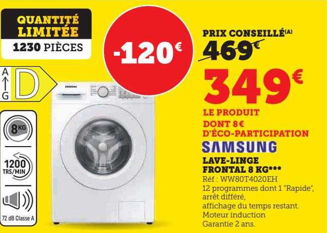 lave-linge frontal 8 kg samsung