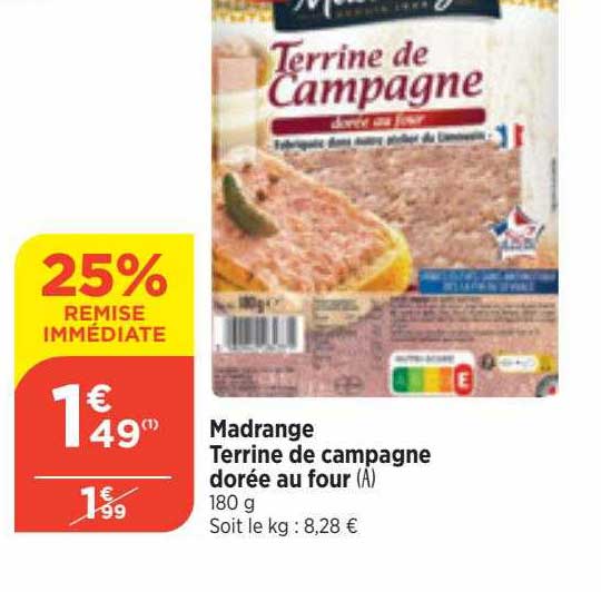 madrange terrine de campagne dorée au four