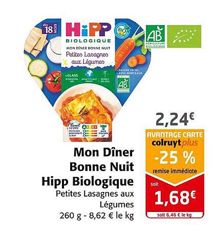 mon dîner bonne nuit hipp biologique