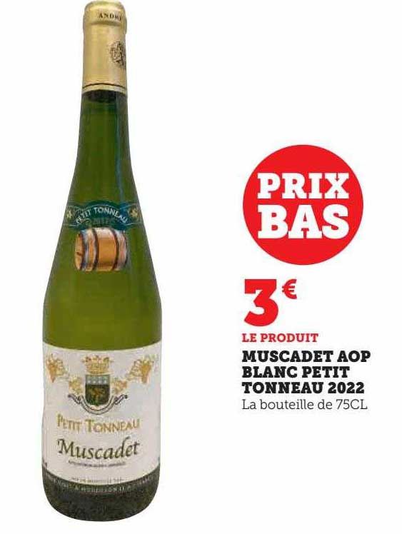 muscadet aop blanc petit tonneau 2022