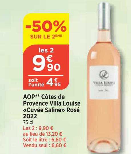 Aop Côtes De Provence Villa Louisa «cuvée Saline» Rosé 2022