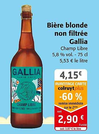 bière blonde non filtrée gallia