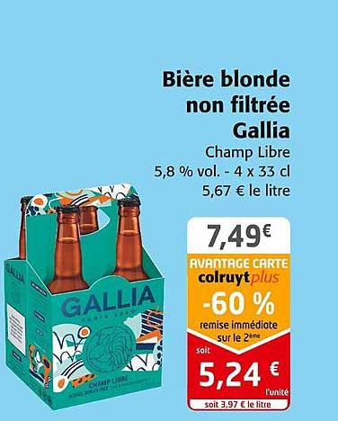 bière blonde non filtrée gallia