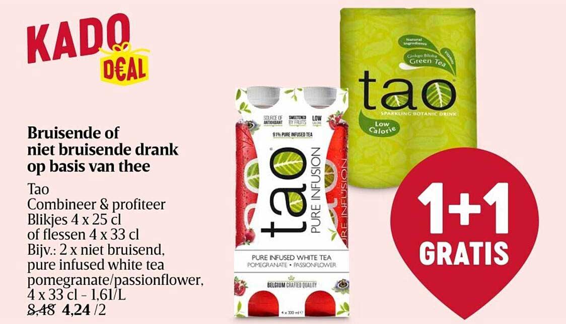 bruisende of niet bruisende drank op basis van thee