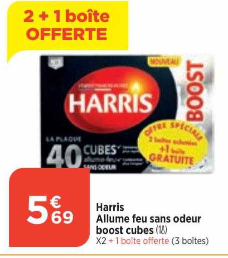 harris allume feu sans odeur boost cubes