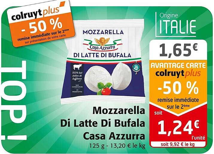 mozzarella di latte di bufala casa azzurra
