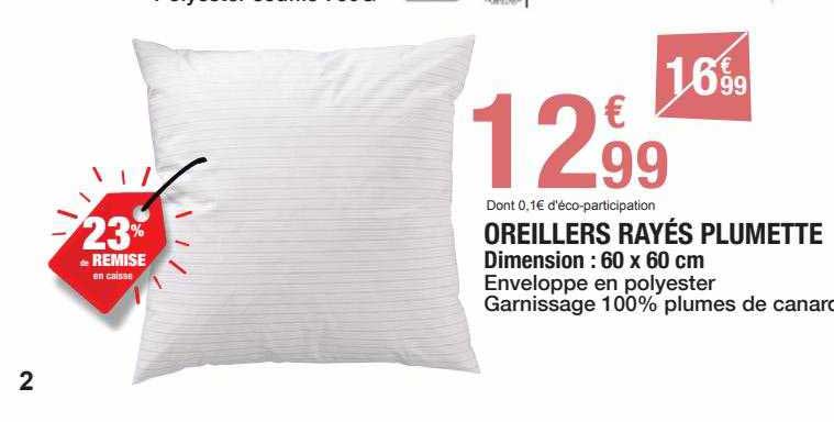 Oreillers Rayés Plumette