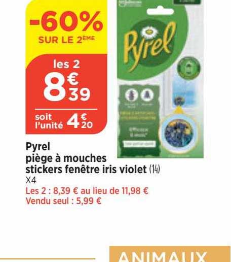 pyrel piège à mouches stickers fenêtre iris violet
