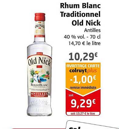 rhum blanc traditionnel old nick